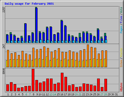 Daily usage for February 2021