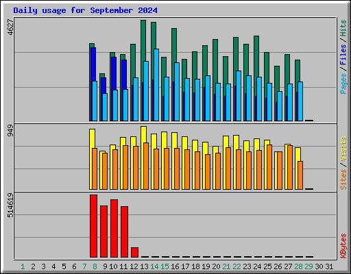 Daily usage for September 2024