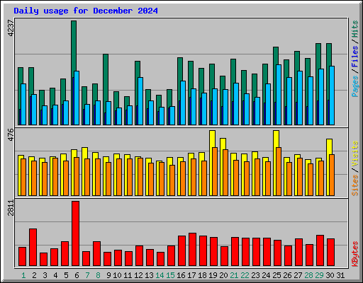 Daily usage for December 2024