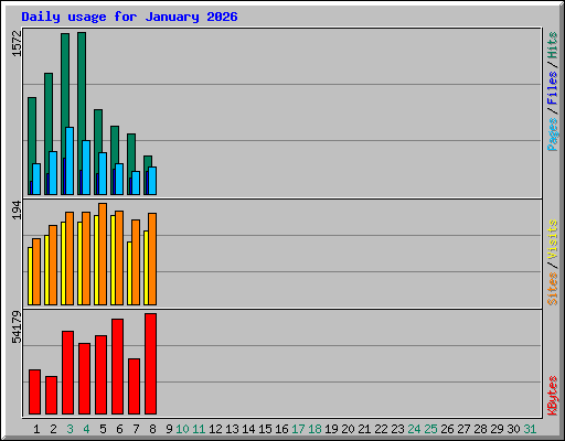 Daily usage for January 2026