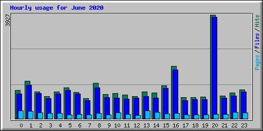 Hourly usage for June 2020
