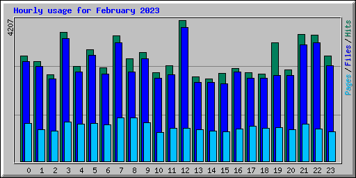 Hourly usage for February 2023