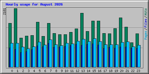 Hourly usage for August 2026